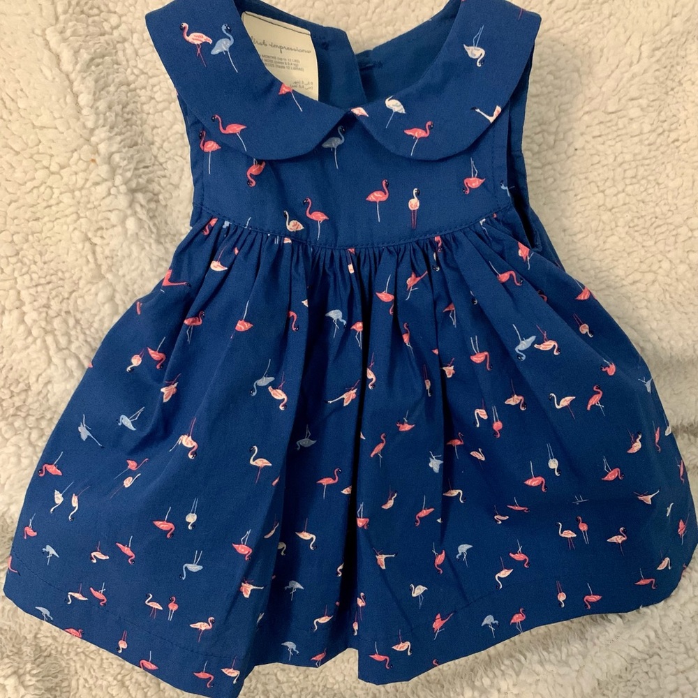 Blue and Pink Flamingo Dress